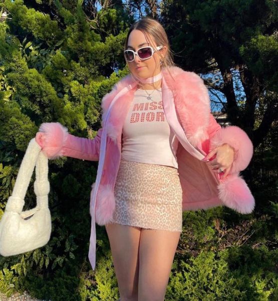 

women039s jackets sweet girl pink fur coat women039s 2022 autumnwinter button cardigan warm leather woman9387716, Black;brown