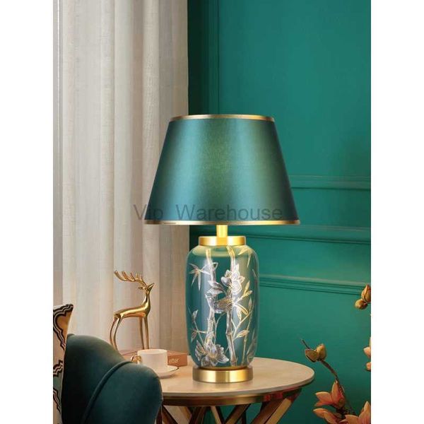 

Ceramic Light Lamp Copper Living Room Sofa Corner Table Master Wedding Bedroom Bed HKD230808