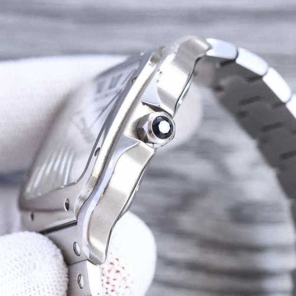 

designer santos watch automatic movement watches 5a5y sapphire mirror date uhr montre carter with box perfect gift prx relojo homme, Slivery;golden