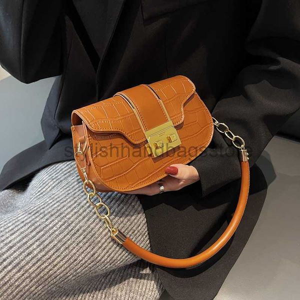

shoulder bags women's bag high-end saddle bag niche 2023 new fashionable and versatile crocodile pattern single shoulder underarm bagst