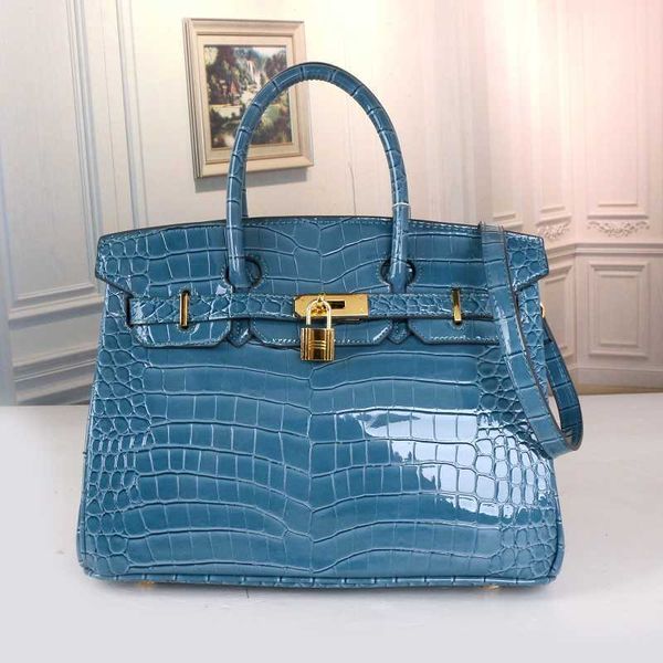 

brikis's tote bags h ermes for sale 2023 new women's bag fashion crocodile pattern cowhide handheld one shoulder crossbody love ho