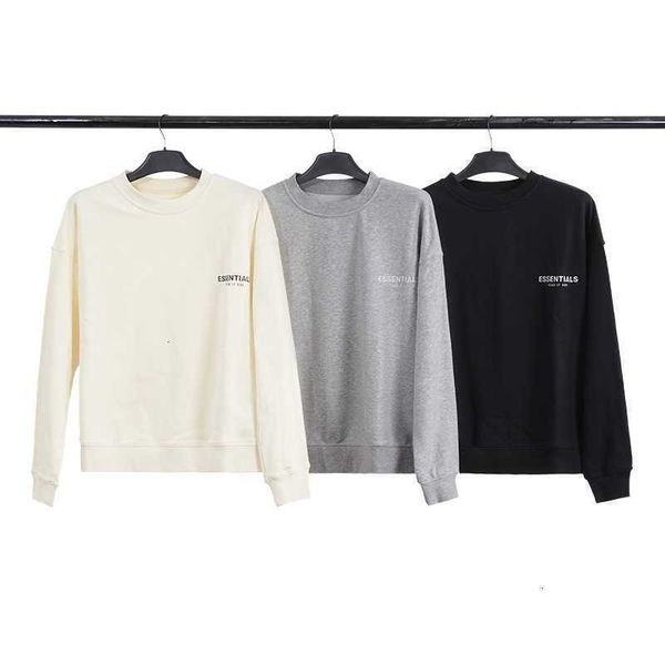 

esential round neck long sleeve pullover sweater, Black