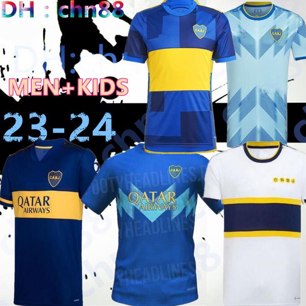 

fans player 2023 boca juniors soccer jerseys villa salvio men kids benedetto salvio camisa de futebol 23 24 football shirt tevez carlitos ma, Black