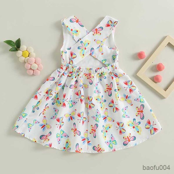 

girl's dresses ma baby gaun bayi perempuan gaun musim panas punggung terbuka tanpa lengan motif kupu-kupu d06 untuk bayi balita anak pe, Red;yellow