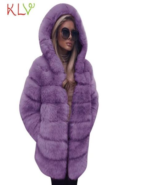 

women jacket winter 2018 faux fur hooded long plus size ladies chamarra cazadora mujer coat for girls 18oct293398471, Black