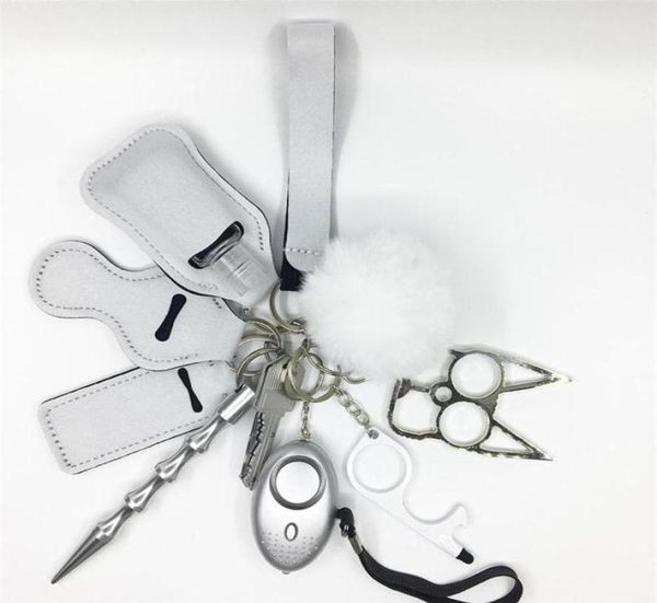 

2022 new women alarm personal keychain set self defense alarm keychain security self protection security alarm key ring for girls 7254382, Silver