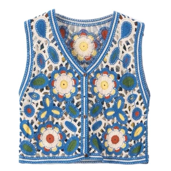 

women's vests lovely women summer waistcoats sleeveless button down crochet ins floral knit cardigan ins korean female outerwear m6cd, Black;white