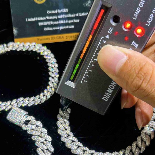 

hip hop iced out d color white vvs 925 sterling silver 4mm 5mm 6mm 8 mm moissanite diamond tennis chain necklace women