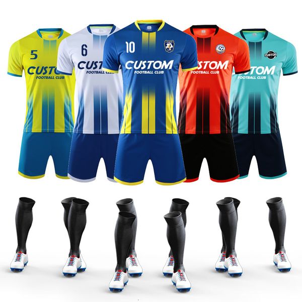

men's tracksuits custom mens football jerseys 100% polyester football shirts club team training soccer wear uniform set for adults 6316, Gray