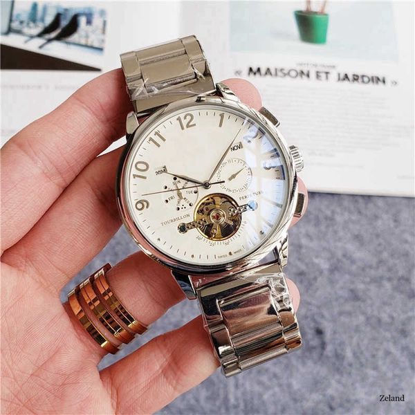 

survival bracelets automatic mechanical watch hundred five needle fully large flywheel, Slivery;black