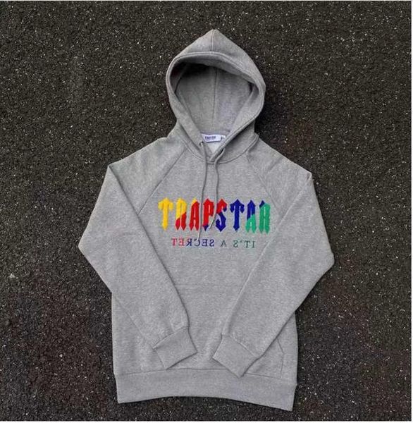 

hoodie full tracksuit rainbow towel embroidery decoding hooded sportswear men and women sportswear suit zipper trousers size xl2115135, Gray