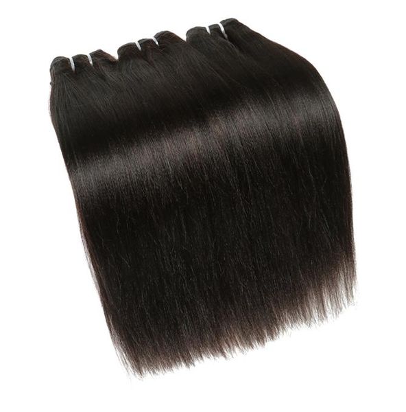 

charmingquee peruvian yaki straight human hair bundles peruvian kinky straight virgin human hair extension 820inch coarse yaki ha9626941, Black