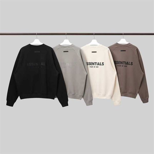 

season 7 double thread american high street fashion brand couple loose esential round neck plush sweater, Black