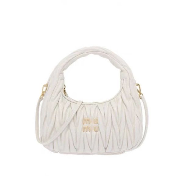 

luxury classic hobo underarm bag genuine leather miu wander matelasse women's mens designer purses clutch with shoulder strap crossbody