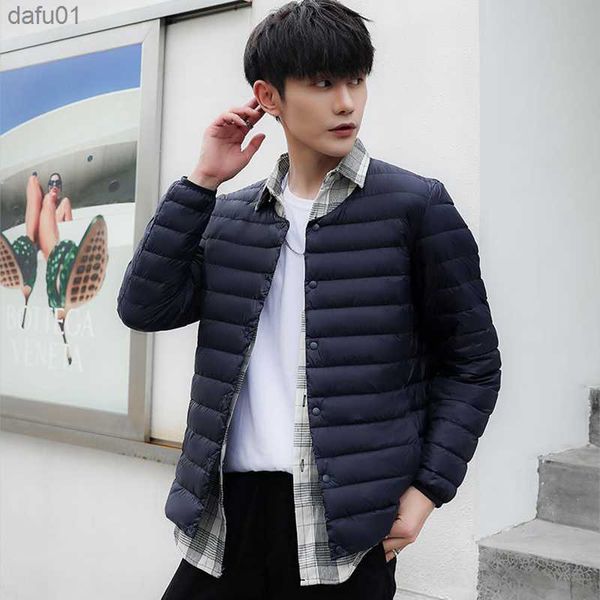 

men's round neck autumn thin down jacket of freight l230520, Black