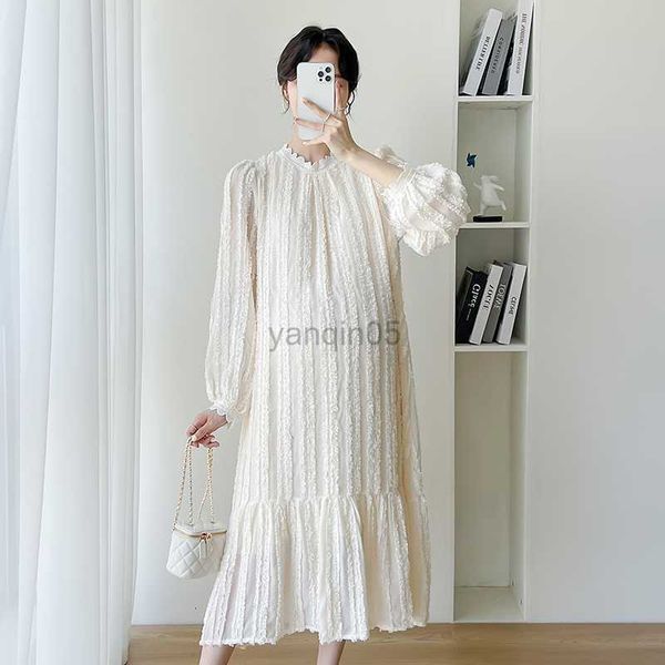 

maternity dresses 2927# 2023 spring korean fashion maternity dress elegant casual loose straight clothes for pregnant women pregnancy clothi, White