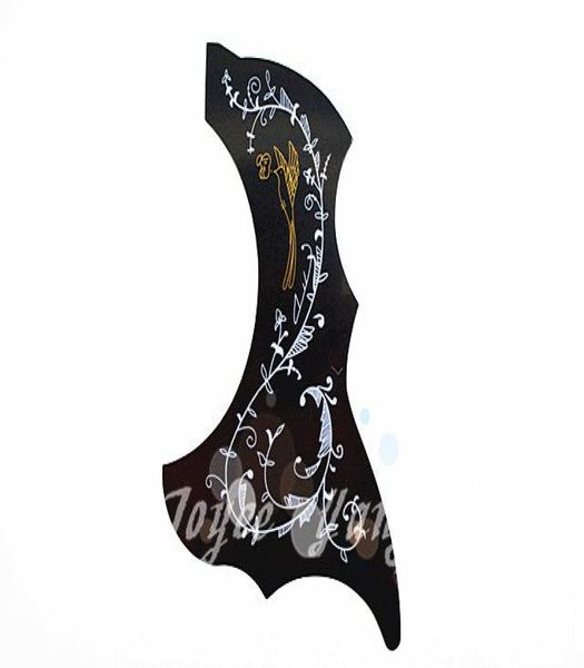 

alice hummingbird flowerbird pattern acoustic guitar pickguard black peel and stick adhesive back guitar necessities 5520647