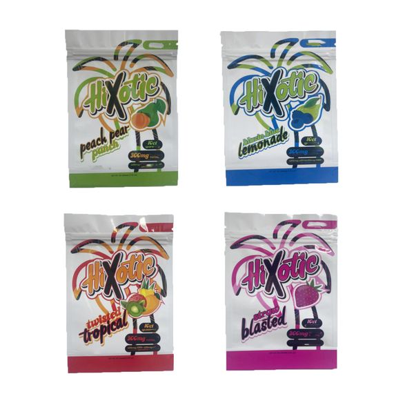 

wholesale infused hixotic mylar bags 300mg straw blasted peach pear punch packaging bag empty plastic blazin blue lemonade baggies