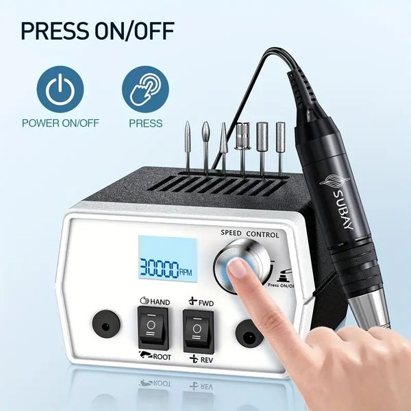 

professional 30000rpm electric nail drill machine: perfect manicure & pedicure kit for nail shop, beauty salon & personal use