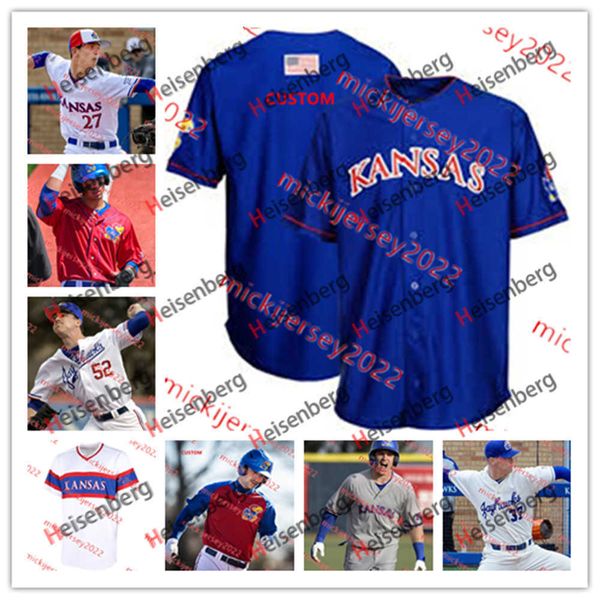 

kansas jayhawks baseball jersey gavin brasosky hunter cranton jake english stone hewlett sam ireland kolby dougan kansas jerseys custom stit, Black