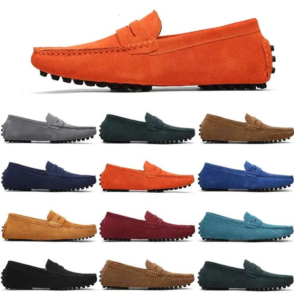 

slip men mens casual shoes on lazy suede leather shoe big size 38-47 champagne498 s, Black