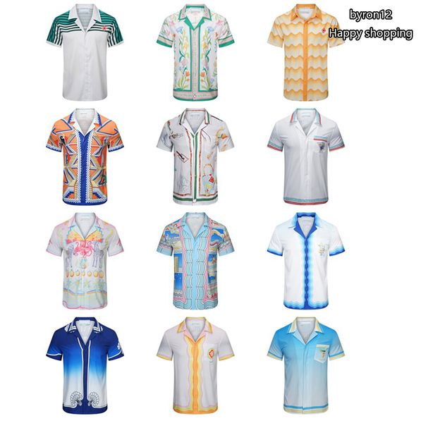 

2023 summer mens designer shirts casablanc shirt man womens tees brand short sleeves sell luxury casual shirts asian size m 3xl, White;black