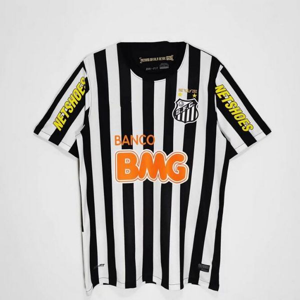 

1912 2011 2012 2013 santos retro soccer jersey 11 12 13 neymar jr ganso elano borges felipe anderson vintage classic football shirts jersey, Black;yellow