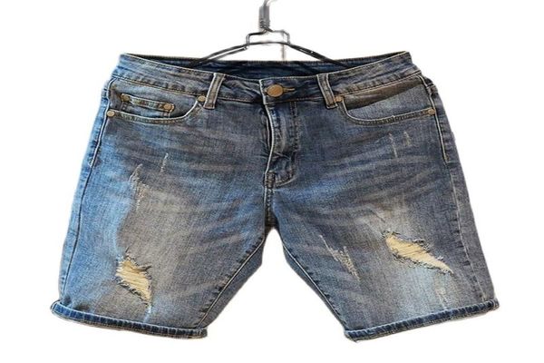 

summer 2021 fashion casual ripped hole brand streetwear hip hop mens denim shorts korean straight short jeans trousers for man5791621, Blue