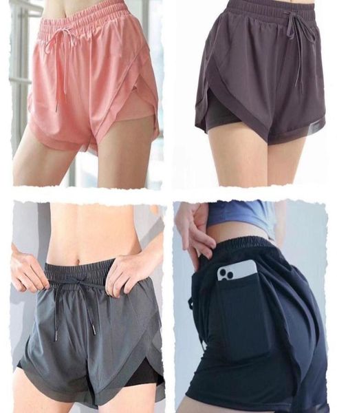 

new women039s 2 in 1 sports shorts with inner lining breathable antilight yoga fitness running pants2834546, White;black