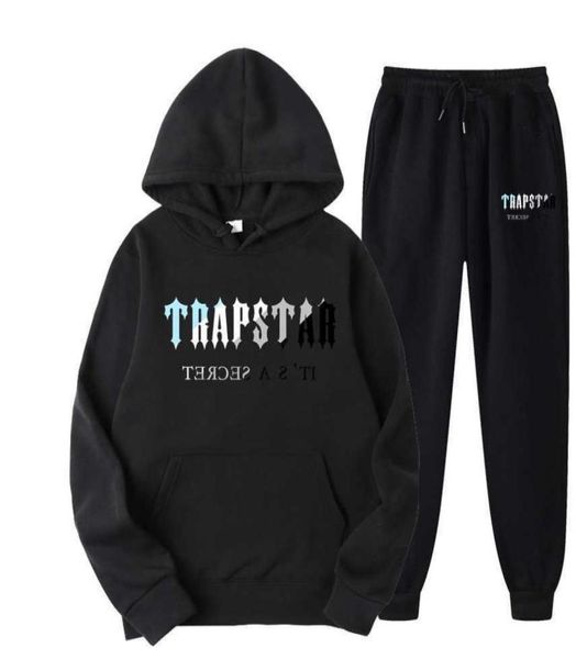 

tracksuit brand printed sportswear men 16 colors warm two pieces set loose hoodie sweatshirt pants jogging2844026, Gray