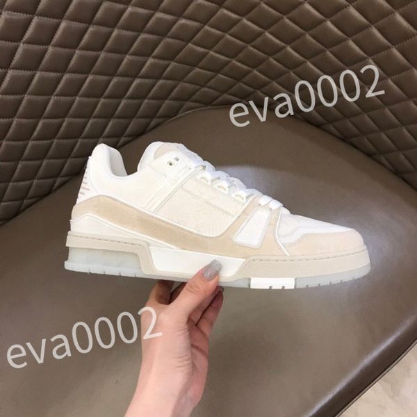 

new luxury sneakers shoes runner trainer casual shoes women platform lateral greca print lace up leather fashion outdoor desginer mens trigr, Black