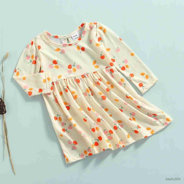 

girl's dresses ma bayi gaun bayi perempuan anak-anak gaun line lengan gambar cetak bergaris untuk anak perempuan musim gugur musim semi, Red;yellow
