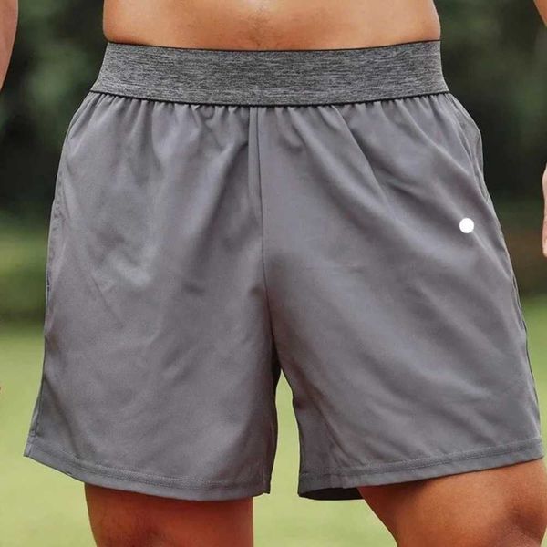 

men yoga sports shorts outdoor fitness quick dry lululemens solid color casual running lulu quarterr pant lulus, Gray