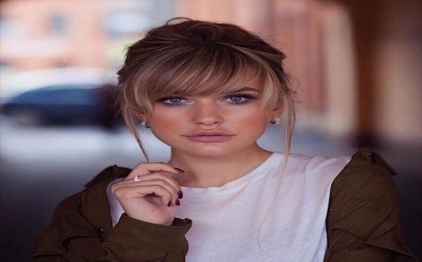 

black brown blonde colorful fringe clip in bangs hair extensions with 100 human hair52854552889419