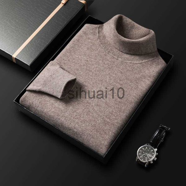 

men's sweaters autumn winter new men 100% sheep wool turtleneck sweater business casual warm thick pullover brand men's clothing j, White;black