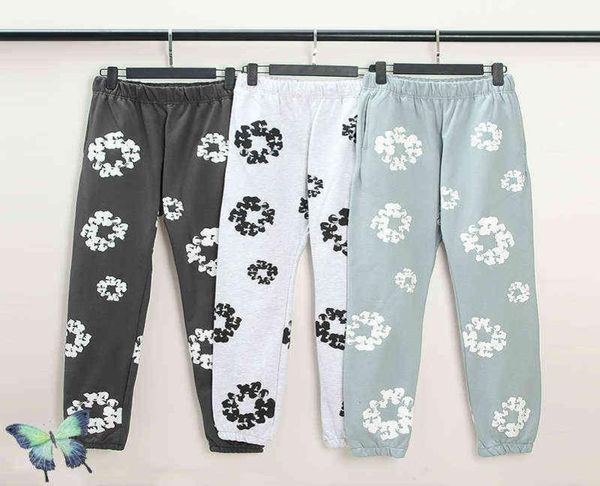 

high street tide brand pant set kapok print kapital sweatpants men women casual trousers t2208033600681, Black