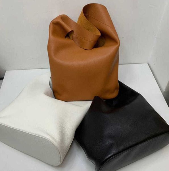 

designer bags high end the row minimalist style lychee patterned cowhide shoulder with large capacity soft leather carrying nun female handb