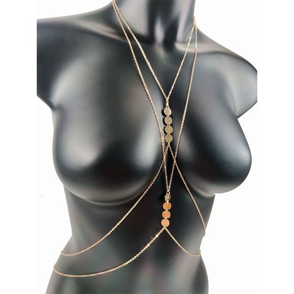 

belly chains body jewelry goth chest chains charm body chain bikini for women summer accessories beach waist punk gift necklaces sequins 230, Silver