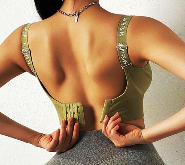 

cloud hide sports bra letter yoga crop women push up underwear shockproof fitness vest girls gym shirt sport sportswear9350335, White;black