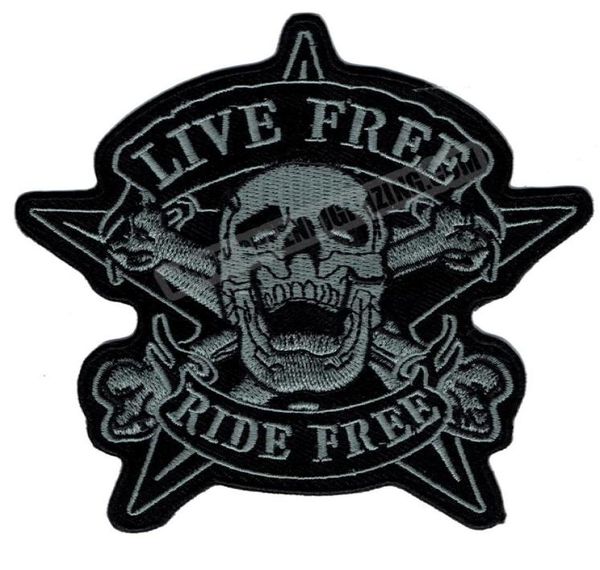 

original skull live ride motorcycle biker vest patch soa embroidered patch rider punk badge g0378 9895796, Black