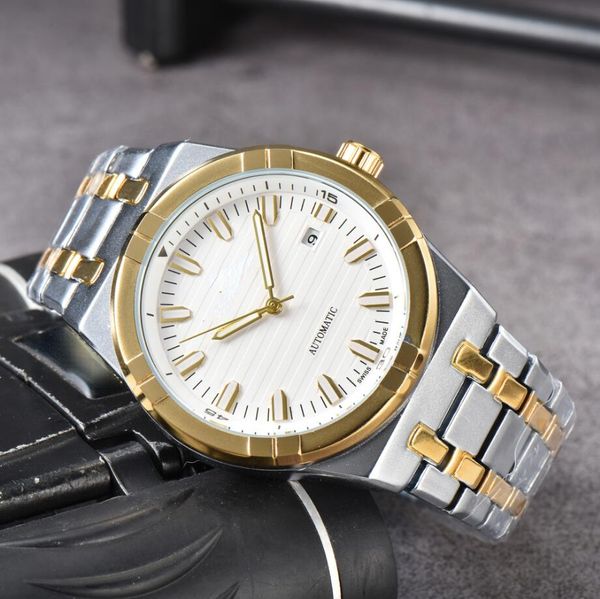 

men's watches royaloak automatic mechanical wrist watches modern sports watche luxury brand wristwatches chronograph steel belt watch m, Slivery;golden