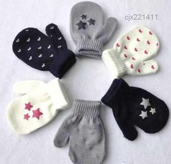 

colors kids gloves start knitting non slip warm glove children boys girls mittens gifts 3bla, Blue;gray