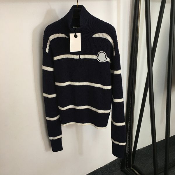 

female luxury sweaters navy stripe plus size sweater personality knit wool girls elastic long sleeve sweater