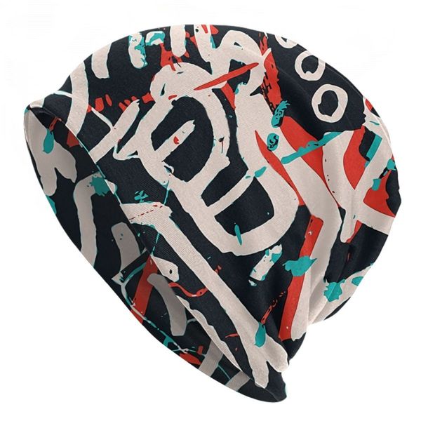 

beanieskull caps bonnet hats hip hop graffiti street art men womens thin hat pattern ink and posca autumn spring warm cap design beanies 230, Blue;gray