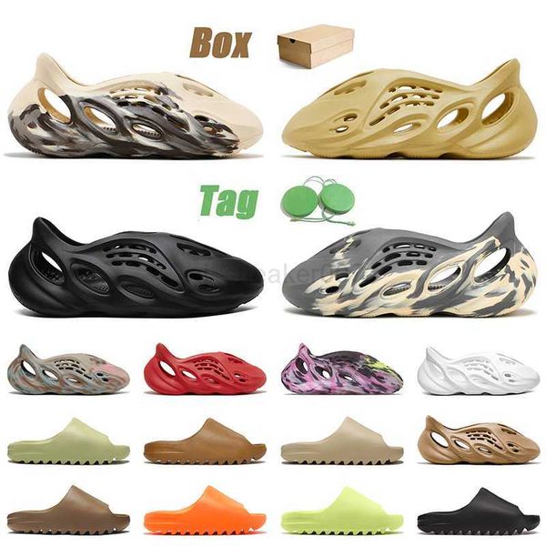 

2023 designer slippers men women slider foam runner slipper foamrunners slides beach sandals runr sand ararat onyx mx moon slide ochre sulfu, Black