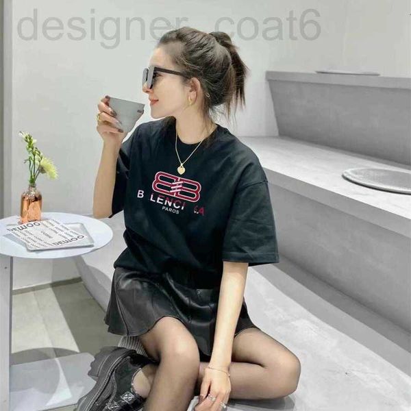 

women's t-shirt designer the correct version of the new summer style letter gradient printing screen red, same men and women's os, White