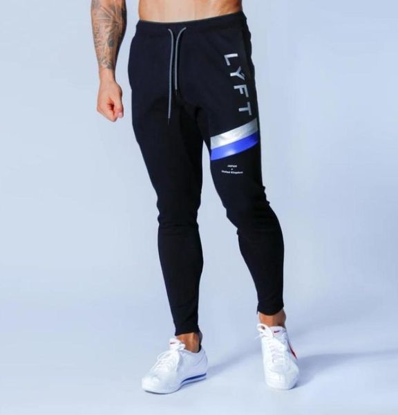 

mens joggers sweatpants hip hop fashion male tight trousers men gyms fitness man pant cotton slim pant bodybuilding men8229332, Black
