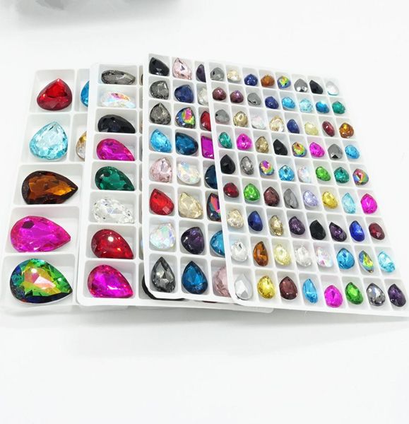 

mixed colors teardrop glass crystal drop rhinestone loose beads 7x10mm 10x14mm 13x18mm 18x25mm9263663