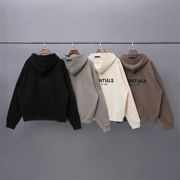

season 7 21 new feel of god esential multi thread plush back letter print hooded guards, Black