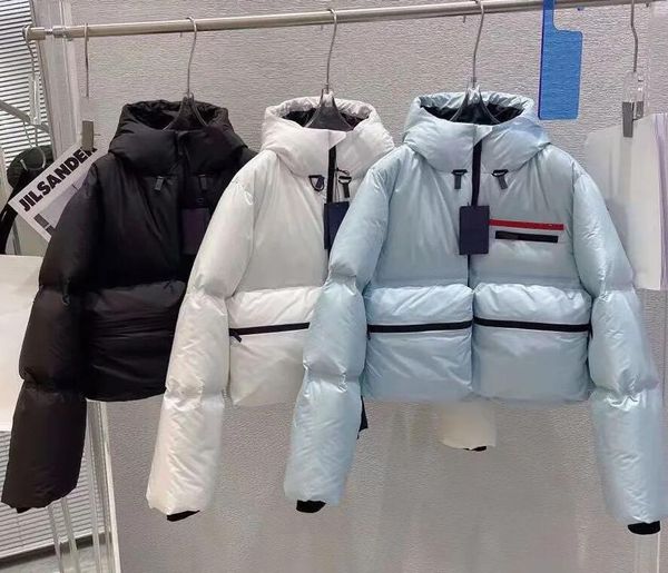 

womens down coats hooded jacket parkas designer down coat slim short jacket zippers coats long sleeves winter clothes, Black;brown